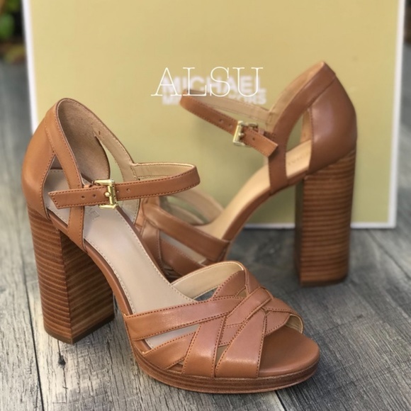 Michael Kors Shoes - MichaelKors Annalise Platform Leather Acorn BrownW